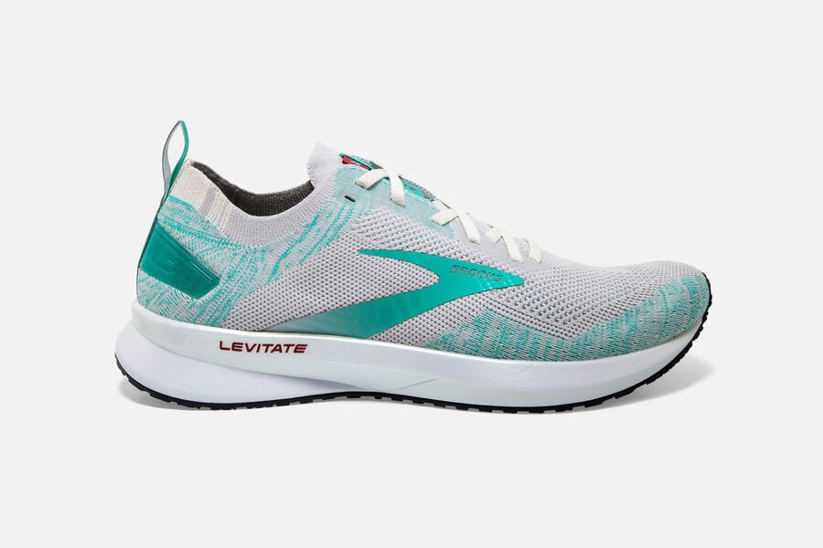 Brooks Running Shoes - Levitate 4 Road Womens - Grey/Turquoise - ZYE-971203